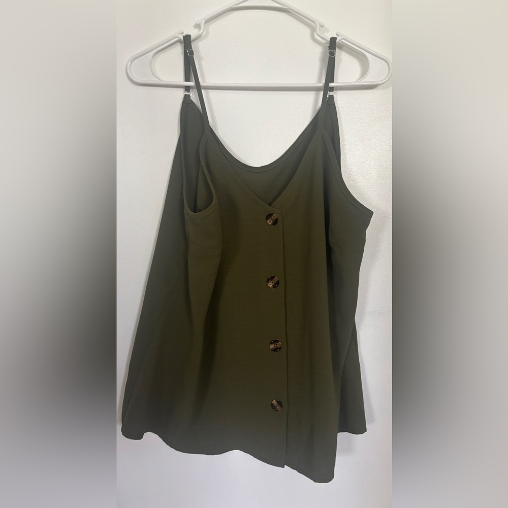 Olive Green Button-Down Cami
